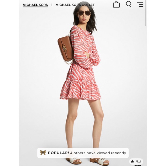 MICHAEL MICHAEL KORS Zebra Print Cotton Lawn Cutout Dress Size M - Picture 5 of 13